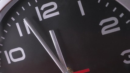 wall clock, time ticking faster, twelve hour timelapse - steady cam