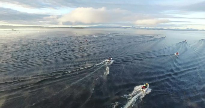 El Nihuil, Argentina, December 22, 2016: Pejerrey Fishing Contest in El Nihuil. Competition starts.