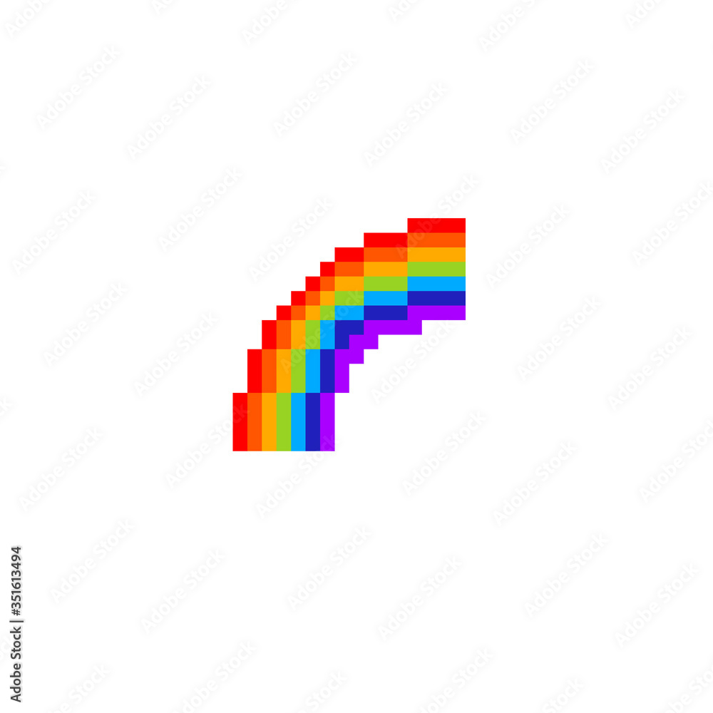 Wall mural rainbow pixel art icon, pixel illustration