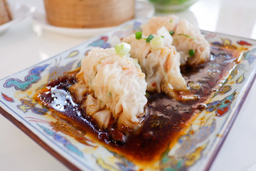 Streamed dumpling with chili and soy sauce, Chinese food