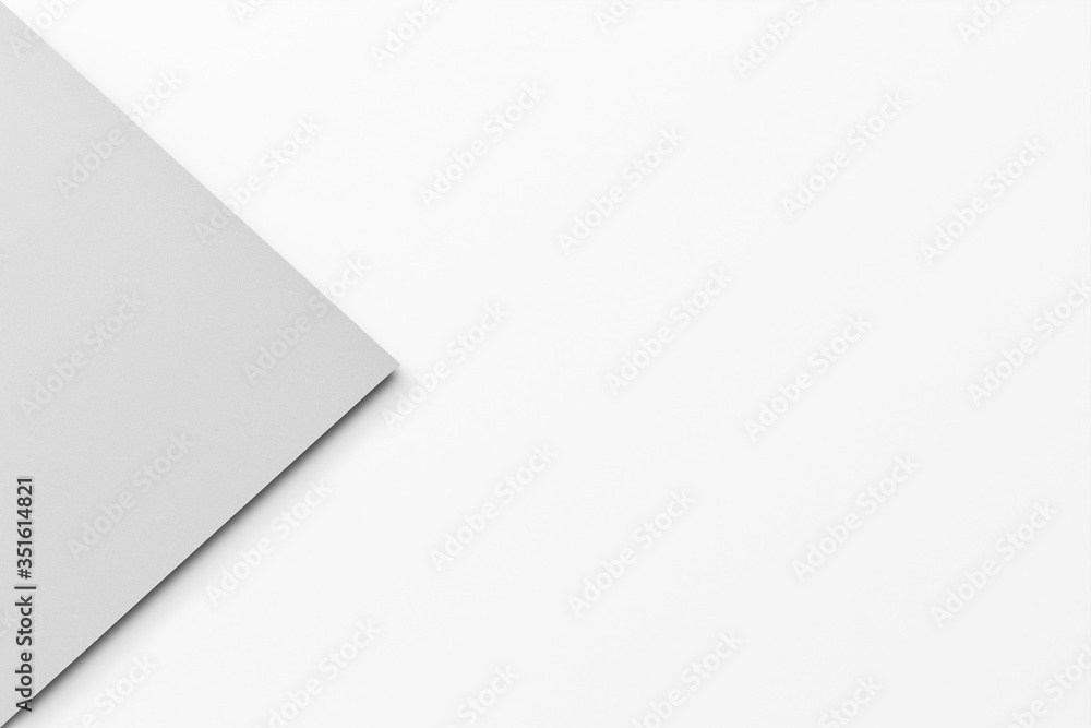Aufkleber White geometric composition paper texture background. Minimal geometric top view simple copy space for backdrop design
