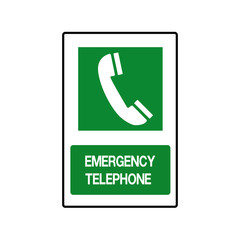Emergency Telephone Green Symbol Sign, Vector Illustration, Isolate On White Background Icon. EPS10