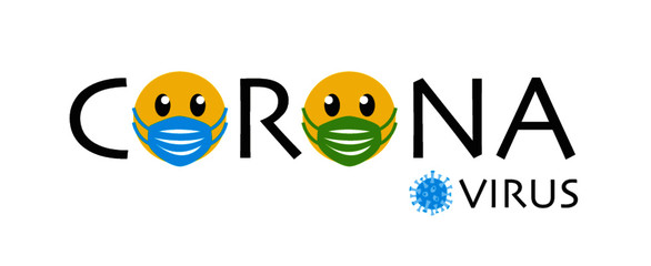 Corona, Virus blau, Mundschutz blau und grün