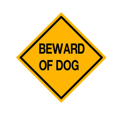 Warning Beware Of Dog Symbol Sign,Vector Illustration, Isolate On White Background Label. EPS10