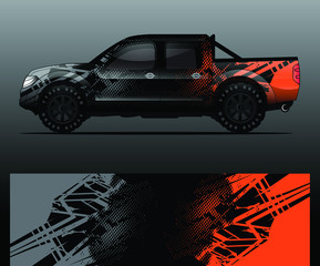 Truck decal graphic wrap vector, abstract background © yogart