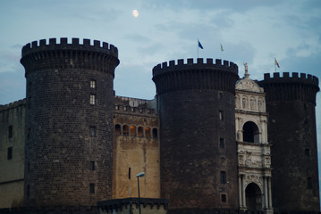 Castel Nuovo in the evening in Naples. Italy.