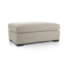 Contemporary Ottoman with Tapered Legs Rectangular Hassock furniture isolated. Contemporary Style Ottoman with Modern Fabric Design. 
