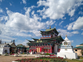 Fototapeta premium Main buddism building in Ivolginsky Datsan near Ulan Ude