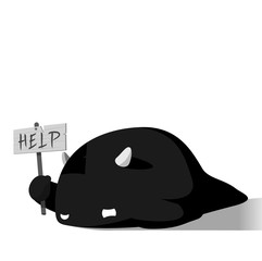 Fototapeta premium Monster asking for help at floor