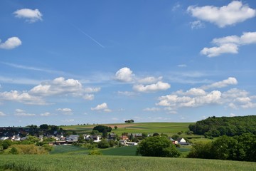 Idyllic landscape in the countryside in Eifel mountains, Germany