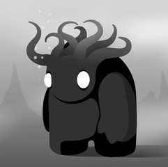 Underwater Monster with tentacles at his head