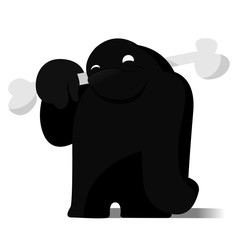 Caveman monster holds a big bone