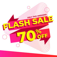 Weekend Sale Banner and Poster. 70% off. Promotion Banner and Poster Vector illustration