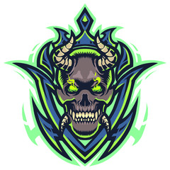 Devil head mascot logo design