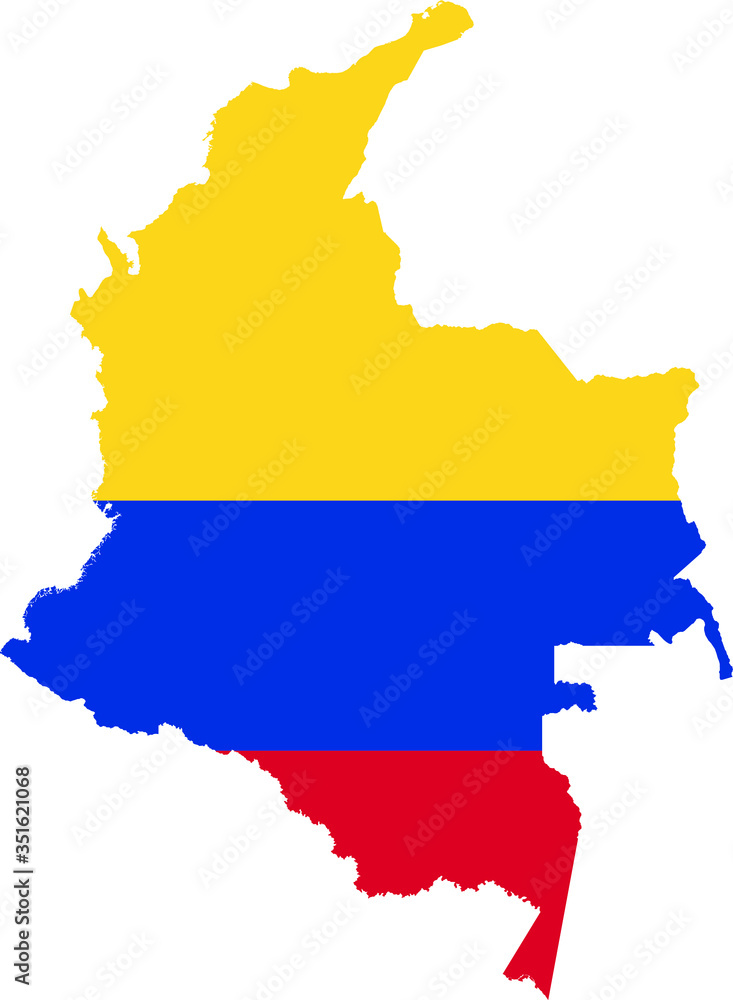 Wall mural colombia flag map eps 10