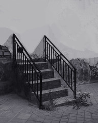 Dead end metal waxes with a back wall.