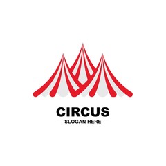 Circus tent logo template Vector illustration