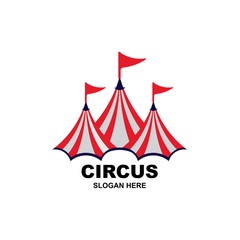 Circus tent logo template Vector illustration