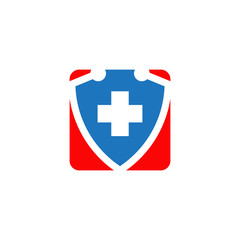 Fototapeta premium Medical and health care logo design with medical cross icon