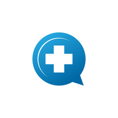 Medical and health care logo design with medical cross icon