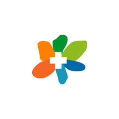 Medical and health care logo design with medical cross icon