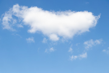 Clear beautiful blue sky with white cloud background