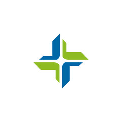 Medical and health care logo design with medical cross icon