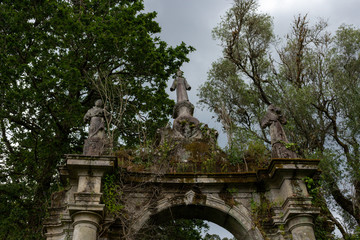 Fototapeta premium The ruins of Convent of São Francisco do Monte, located in the parish of Santa Maria Maior, municipality and district of Viana do Castelo, in Portugal.