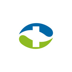 Medical and health care logo design with medical cross icon