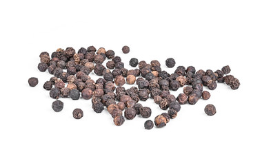 Black pepper on white background