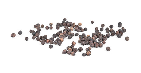 Black pepper on white background