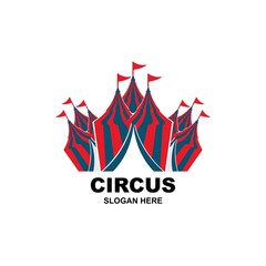 Circus tent logo template Vector illustration