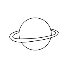 Cute hand drawn doodle saturn planet. Isolated on white background. Vector stock illustration.