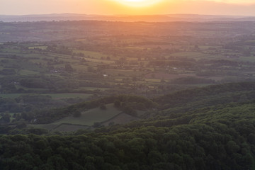 Fototapeta premium Worcestershire countryside at sunset in England