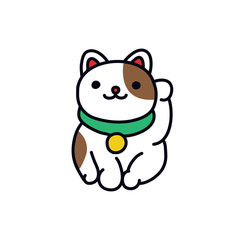 maneki neko doodle icon, vector illustration