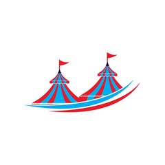 Circus tent logo template Vector illustration