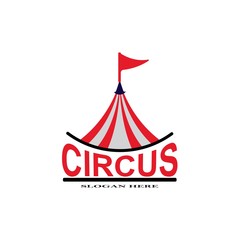 Circus tent logo template Vector illustration