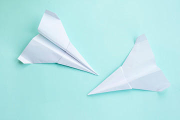 Summer travel with paper plane. Summer concept.