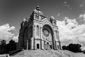 The Monument Temple of Santa Luzia, dedicated to the Sacred Heart of Jesus in Viana do Castelo, Portugal. Its imposing rose windows are the largest in the Iberian Peninsula and the 2nd in Europe.