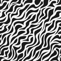 Zebra Stripes Seamless Pattern. Zebra print, animal skin, tiger stripes