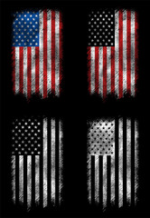 grunge usa flag set vector design © Giren