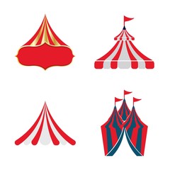 Circus tent logo template Vector illustration
