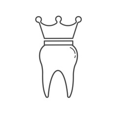 tooth icon dent smile crown logo vector illustration