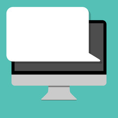 computer screen message warning mail flat vector illustration