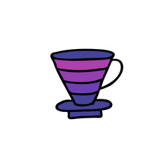 alternative coffee maker, device for brewing coffee doodle icon