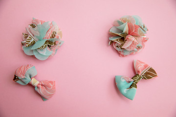 hair clips on a pink background