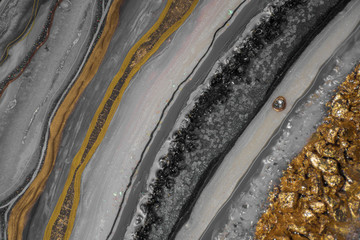 resin geode abstract art painting processes and steps