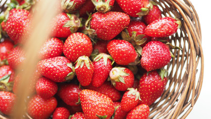 Fresh strawberries in a basket