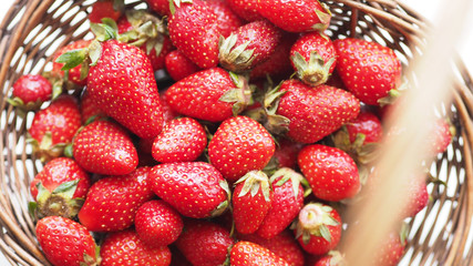 Fresh strawberries in a basket