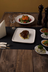 delicious meat dishes on a table